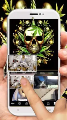 Gold Weed Skull Theme android App screenshot 0