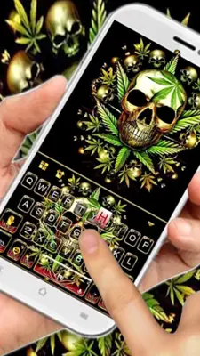 Gold Weed Skull Theme android App screenshot 2