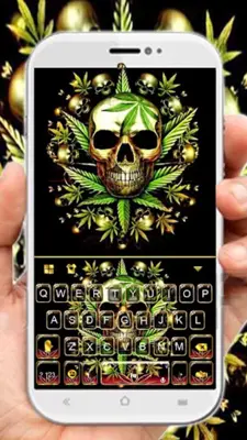 Gold Weed Skull Theme android App screenshot 3